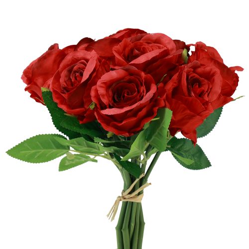 Floristik21 Künstliche Rosen im Bund Rot 30cm 10 St