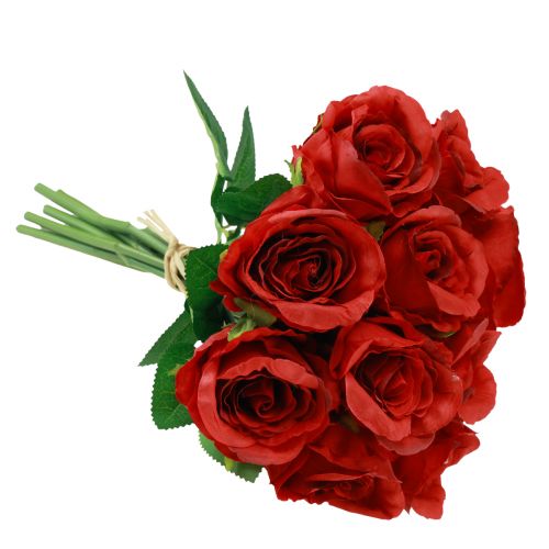 Artikel Künstliche Rosen im Bund Rot 30cm 10St