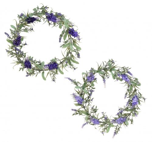 Floristik21 Künstlicher Blumenkranz Lavendel Mediterraner Lavendelkranz Ø35cm 2St