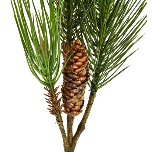 Floristik21 Künstlicher Pinienzweig mit Zapfen 3 Zweige Grün Braun 60cm