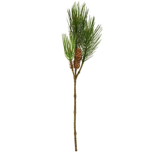 Floristik21 Künstlicher Pinienzweig mit Zapfen 3 Zweige Grün Braun 60cm