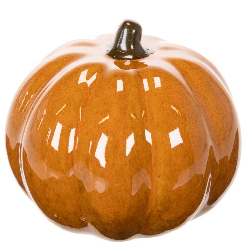 Keramik Kürbis mit LED, 10 cm, Orange, Halloween-Dekoration | Floristik21.de