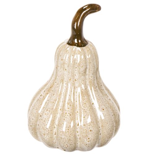 Deko Kürbis Keramik Creme Beige 12cm Innenbereich