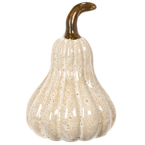 Deko Kürbis Keramik Creme Beige 12cm Innenbereich | Floristik21.de