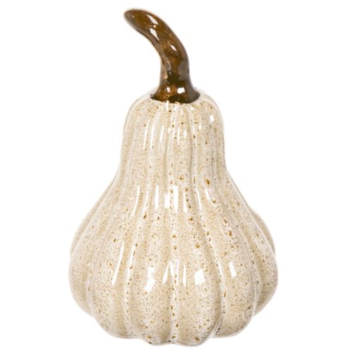 Deko Kürbis Keramik Creme Beige 12cm Innenbereich | Floristik21.de