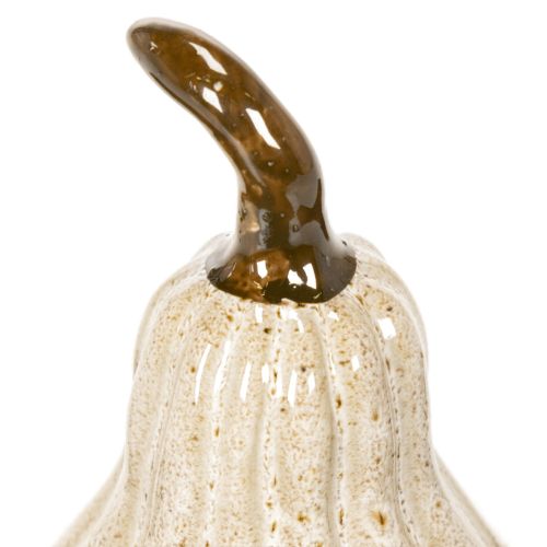 Deko Kürbis Keramik Creme Beige 12cm Innenbereich | Floristik21.de