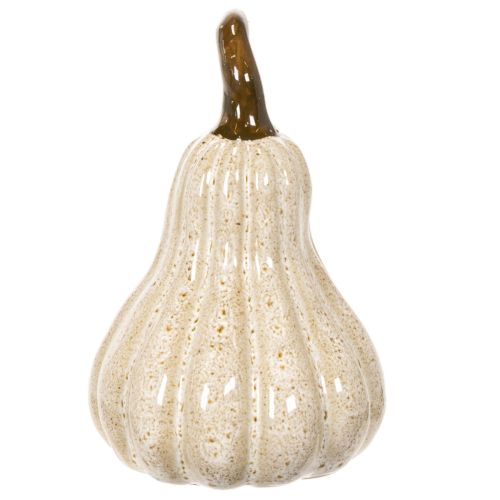 Deko Kürbis Keramik Creme Beige 12cm Innenbereich | Floristik21.de