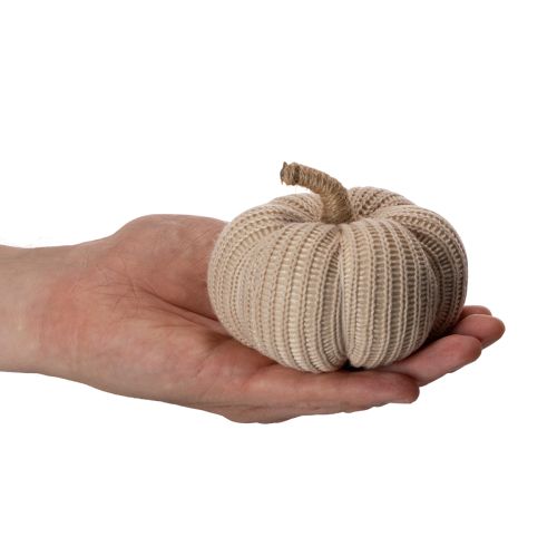 Artikel Deko Kürbis gestrickt Textil 10/8 cm Braun Beige Grün 6er-Set für Innenbereich