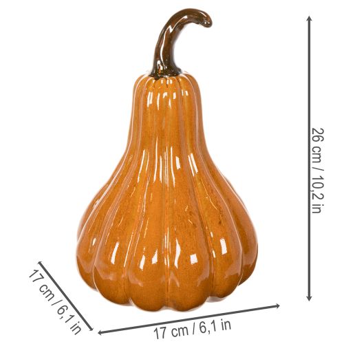 Kürbis Keramik 26cm Orange für Innenbereich | Floristik21.de