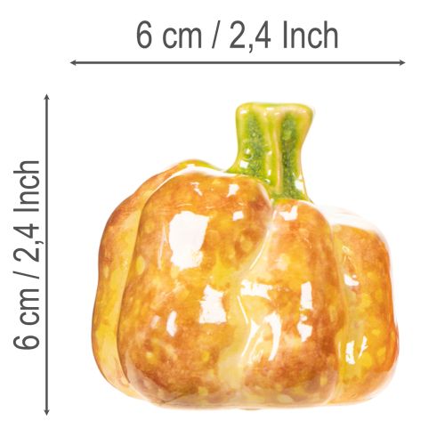 Deko-Kürbisse Keramik Orange-Grün 6cm 2er-Set Innenbereich | Floristik21.de