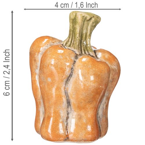 Kleine Keramik-Dekokürbisse 5cm 3er Set Orange Handbemalt | Floristik21.de