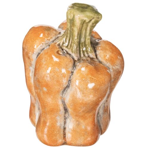 Kleine Keramik-Dekokürbisse 5cm 3er Set Orange Handbemalt | Floristik21.de