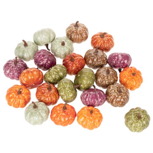 Mini Kürbisse aus Kunststoff 4 cm 24 Stück Herbstfarben für Innenbereiche | Floristik21.de