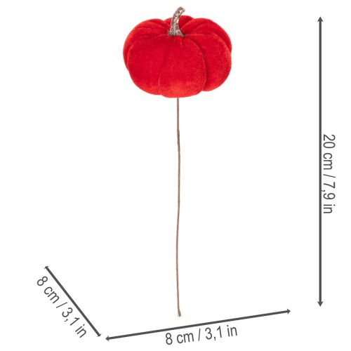 Deko-Kürbis am Draht aus Samt 8 cm, dreifarbig, Set 9 Stück | Floristik21.de