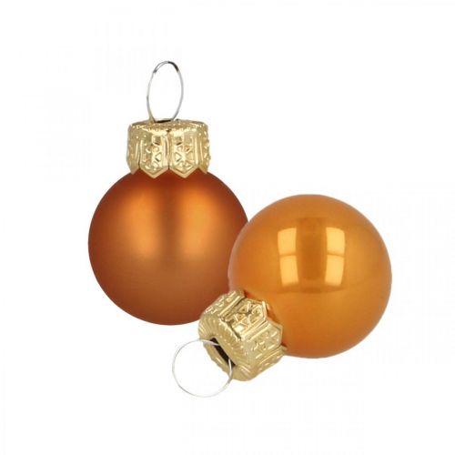 Mini Weihnachtskugeln Glas Orange Matt/Glänzend Ø2cm 44St