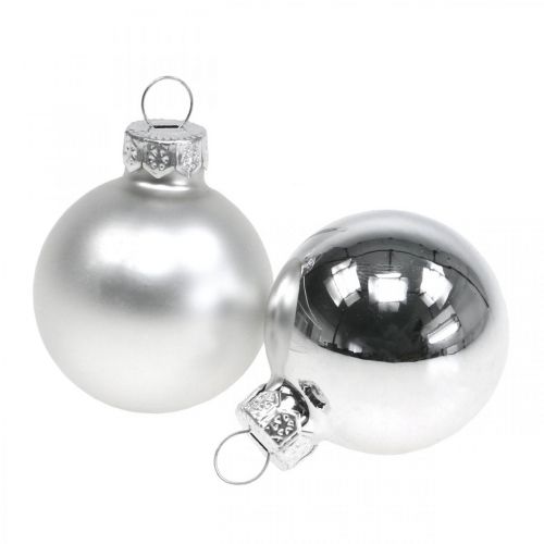 Floristik21 Weihnachtskugeln Glas Silber Kugel Matt/Glänzend Ø4cm 60St