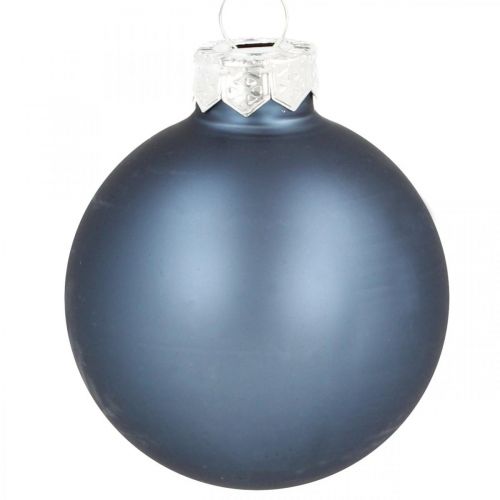 Floristik21 Weihnachtskugeln Glas Blau Matt Glänzend Ø5,5cm 26St