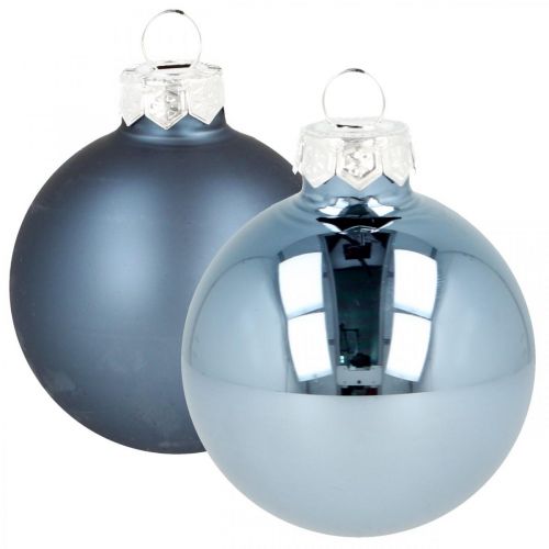 Floristik21 Weihnachtskugeln Glas Blau Matt Glänzend Ø5,5cm 26St