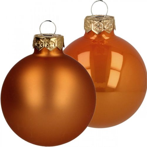 Artikel Weihnachtskugeln Glas Orange Matt Glänzend Ø5,5cm 26St