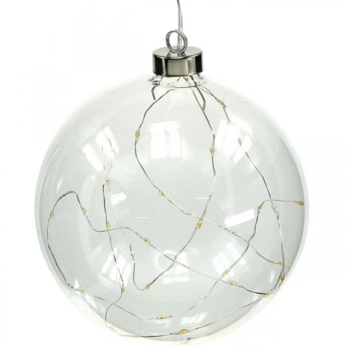 Floristik21 Weihnachtskugel LED Kugel Ø15cm 30L Innen Warmweiß Timer