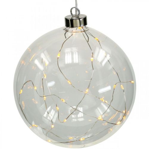 Floristik21 Weihnachtskugel LED Kugel Ø15cm 30L Innen Warmweiß Timer