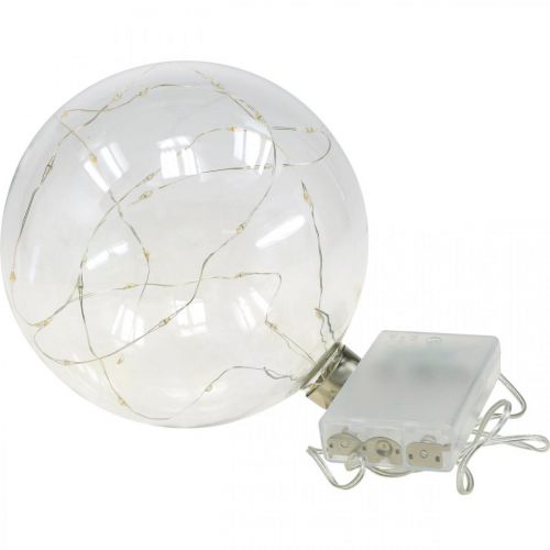 Floristik21 Weihnachtskugel LED Kugel Ø15cm 30L Innen Warmweiß Timer