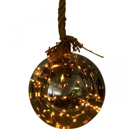 Floristik21 LED Kugel Innen Ø20cm getönt 40L Warmweiß Timer