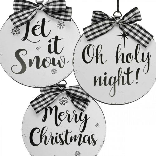 Artikel Dekohänger Weihnachten Christbaumkugel Metall Vintage Ø15cm 3 St