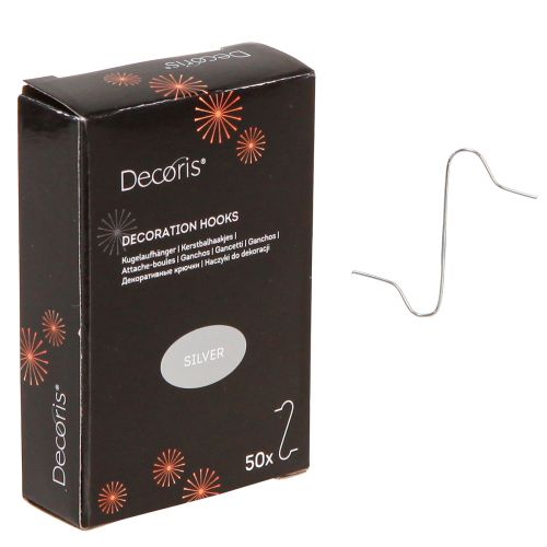 Kugelaufhänger Silber 35mm für Weihnachtskugeln 50er Set - Glanzvolle Baumdeko