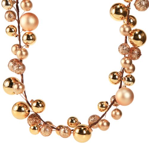 Artikel Kugelgirlande Weihnachten Gold 160cm Dekoration Baum Fenster Tisch