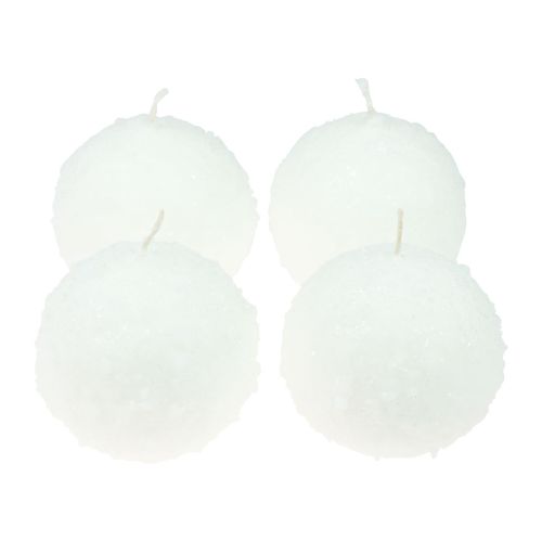 Artikel Kugelkerzen Weiß Schneeball Kerzen Kugelkerzen Ø10cm 4 St