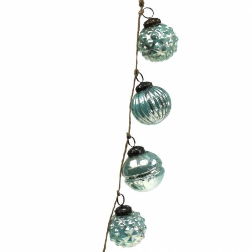 Floristik21 Weihnachtsdeko Girlande Christbaumkugeln hellblau 120cm