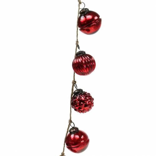 Floristik21 Weihnachtsdeko Girlande Christbaumkugeln Rot 120cm