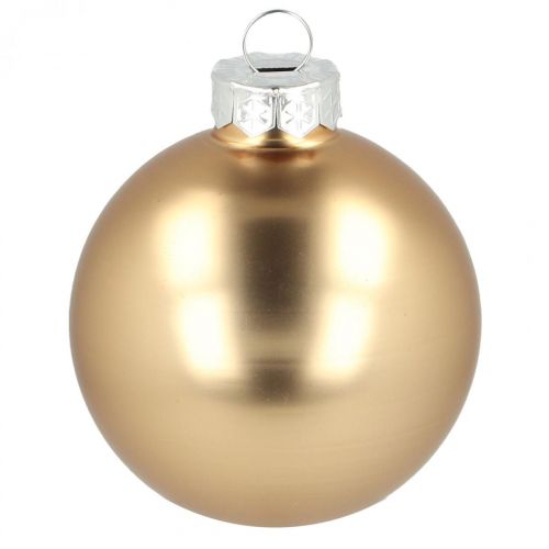 Floristik21 Weihnachtskugel Metallic und Creme Ø6cm H6,5cm Echtglas 24St