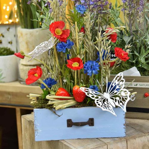 Kunstblume Mohn Rot mit 4 Blüten Klatschmohn H60cm