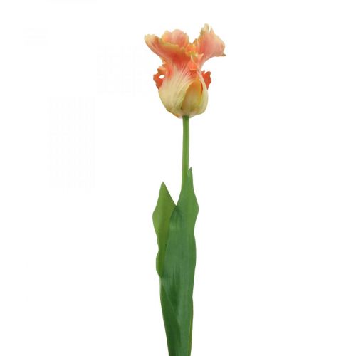 Floristik21 Kunstblume, Papagei Tulpe Orange, Frühlingsblume 63cm