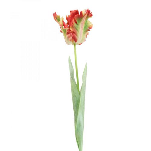 Floristik21 Kunstblume, Papagei Tulpe Rot Gelb, Frühlingsblume 69cm