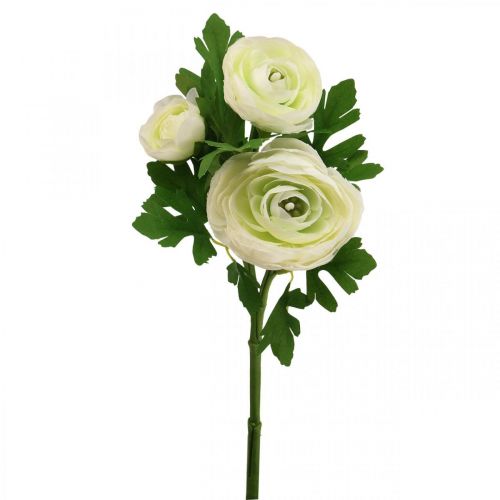 Floristik21 Kunstblumen Ranunkeln künstlich Gartenblumen Weiß 34cm