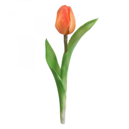 Floristik21 Kunstblume Tulpe Orange Real Touch Frühlingsblume H21cm