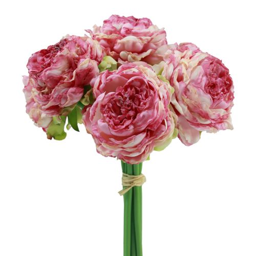 Floristik21 Kunstblumen Deko Künstliche Pfingstrosen Rosa Antik 27cm 7St