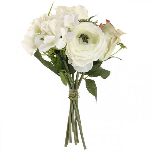 Floristik21 Kunstblumen Deko Strauß Rosen Ranunkeln Hortensien H23cm