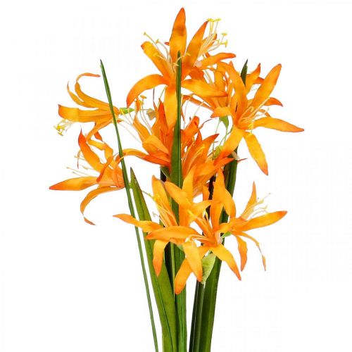 Kunstblumen Nerine Orange Guernseylilien Herbstblumen 48cm