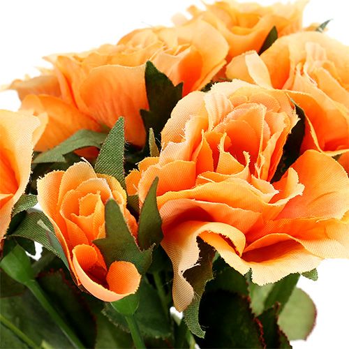 Floristik21 Kunstblumen Rosenstrauß orange L26cm 3St