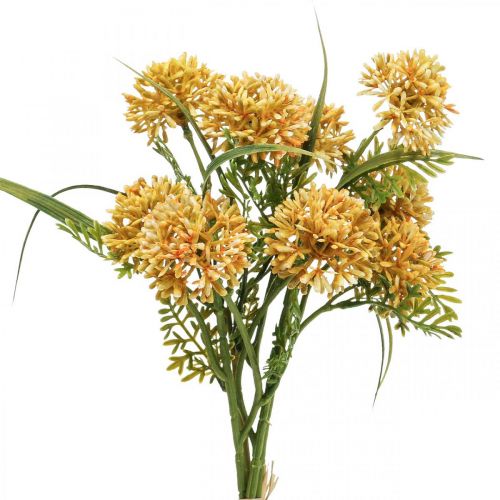 Floristik21 Kunstblumen Gelb Allium Deko Zierlauch 34cm 3St im Bund
