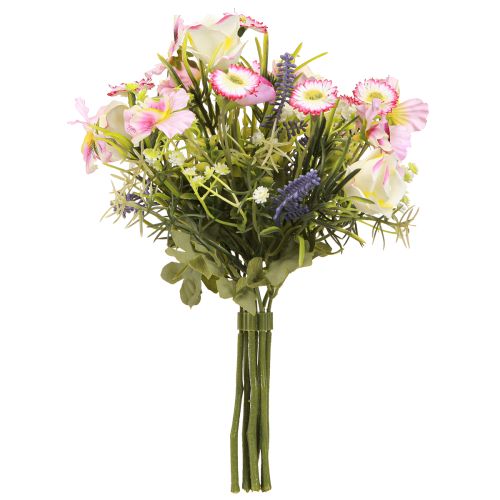 Artikel Kunstblumenstrauß Creme Rosa Lila Grün Ø18cm H25cm - Perfekte Tischdeko und Wohnzimmerdekor