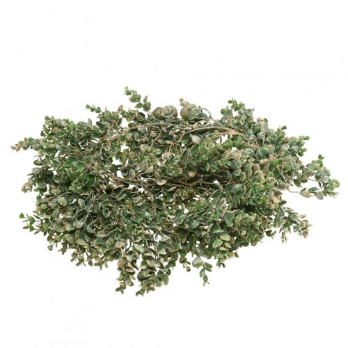 Floristik21 Kunstpflanze, Buchsbaumgirlande Grün Weiß gewaschen L148cm