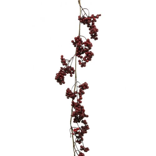 Floristik21 Beerengirlande, Weihnachtszweig, Scheinbeere, Rote Winterbeere L180cm