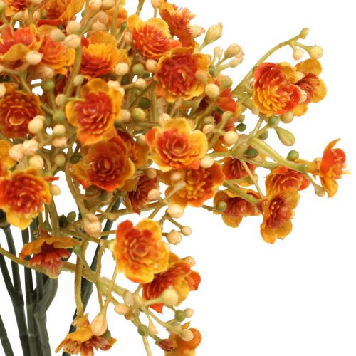 Floristik21 Schleierkraut Kunstblumen Gipskraut Orange L30cm 6St im Bund