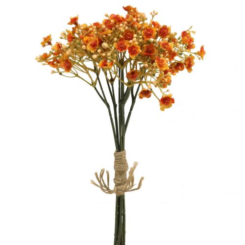 Floristik21 Schleierkraut Kunstblumen Gipskraut Orange L30cm 6St im Bund