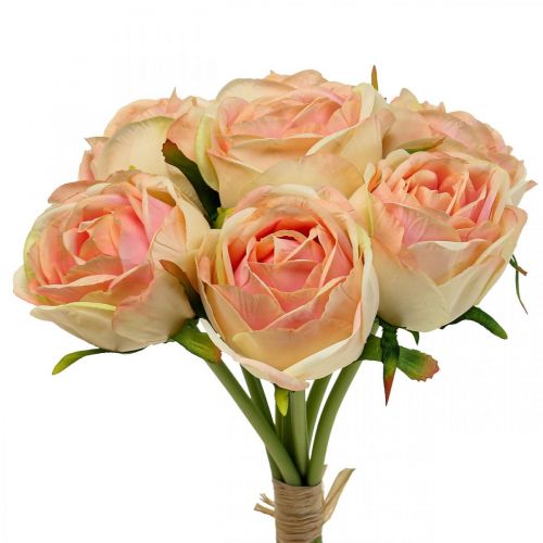 Floristik21 Kunstrosen Rosa Künstliche Rosen 28cm Bund 7 Stück